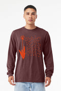 1000 Wishes Unisex Long Sleeve Heather Maroon and Maroon