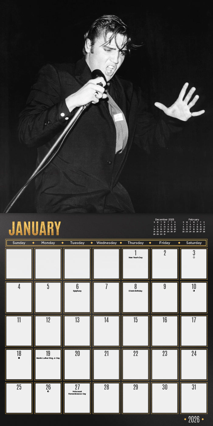 2026 Elvis Wall Calendar