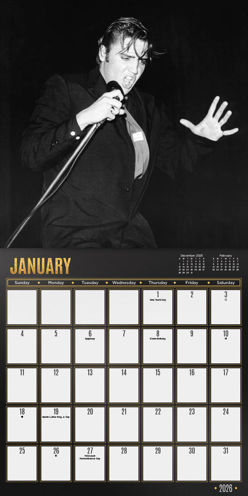 2026 Elvis Wall Calendar