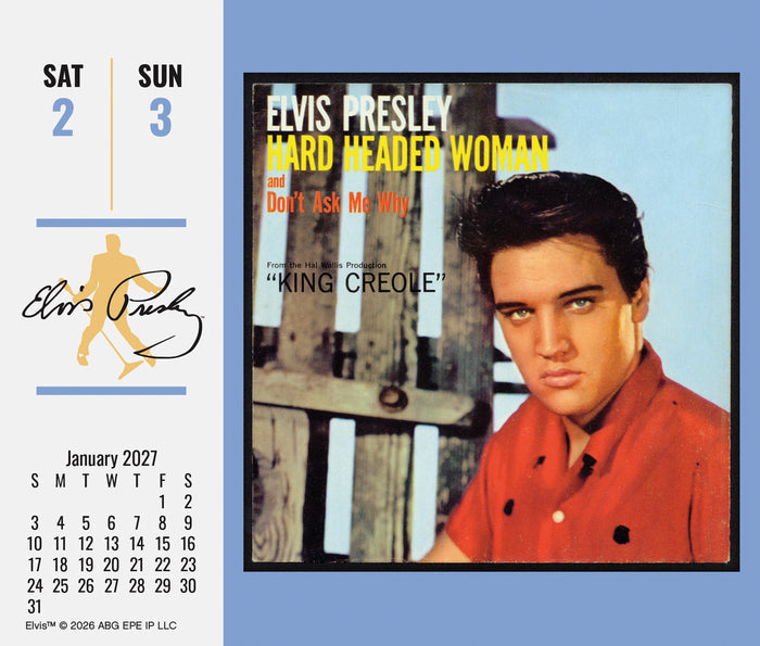 2027 Elvis Presley By Day Calendar