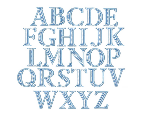 4" and 5" Ryan Ribbed Open Satin Small Embroidery Font