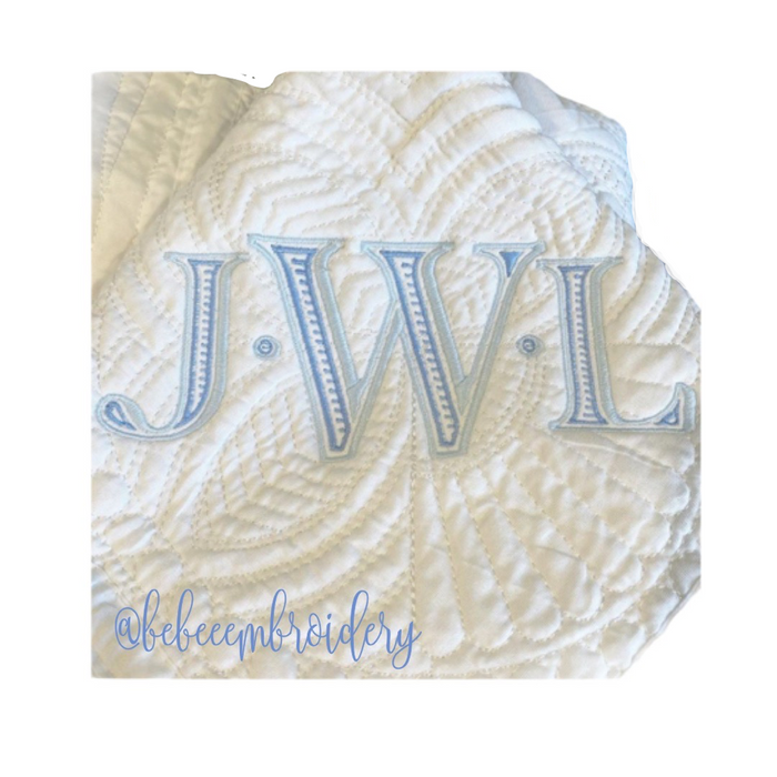 4" and 5" Ryan Ribbed Open Satin Small Embroidery Font