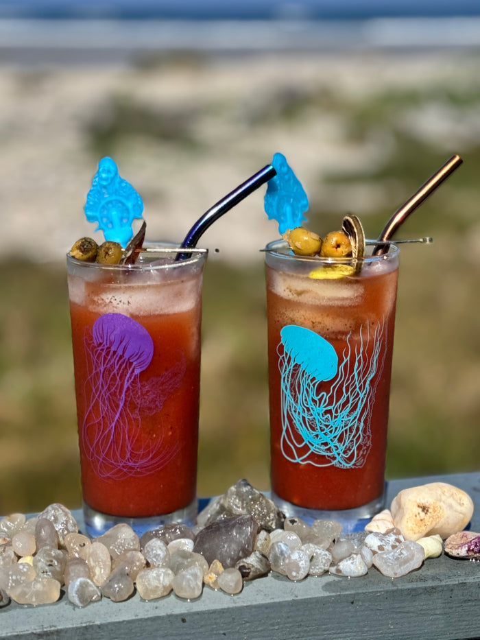 4 Pack Boxed Set Jellyfish Colors Tall Collins Highball Glasses