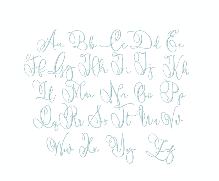 4x4 Eliza Gentry Satin Stitch Embroidery Font