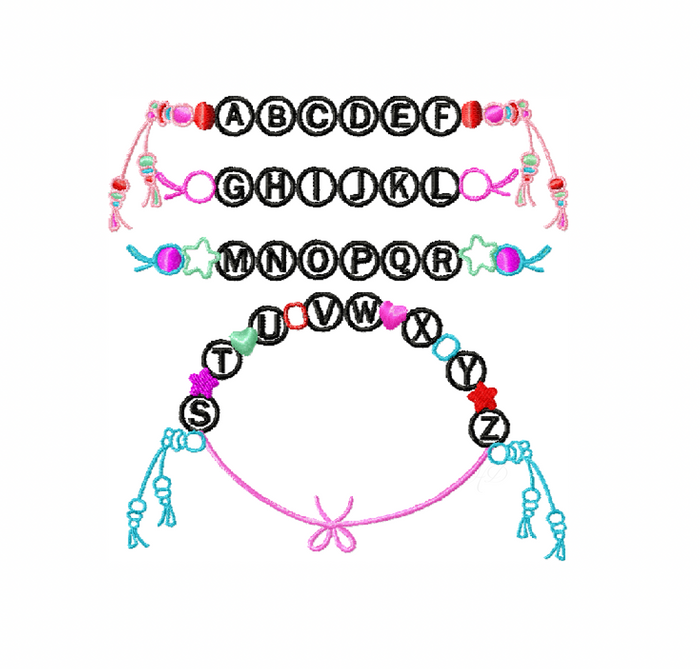 4x4 Friendship Bracelet Embroidery Font Package