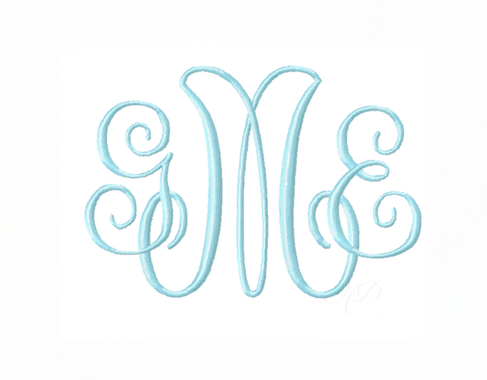 5x7 Large Lilly Anne Embroidery Font for unique monogramming