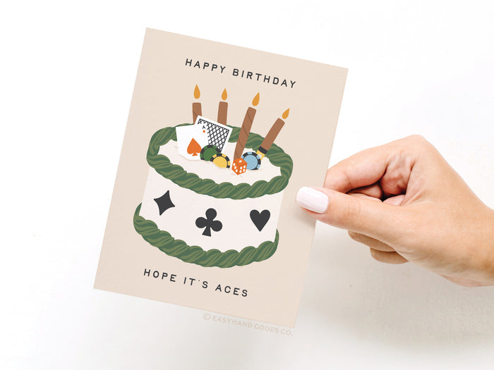 Aces Poker Birthday Greeting Card - Onderkast Studio