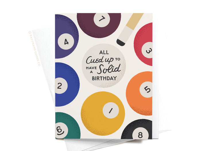 All Cued Up Billiards Birthday Greeting Card