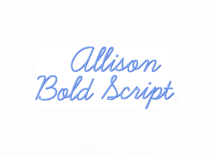 Allison Bold Satin Stitch Embroidery Font for Custom Monogramming