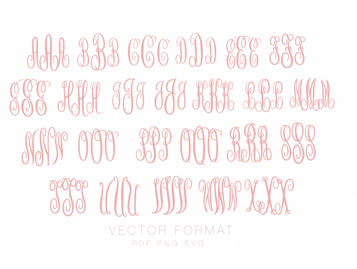 Annabel Monogram PDF PNG SVG EPS Vector Monogram Font