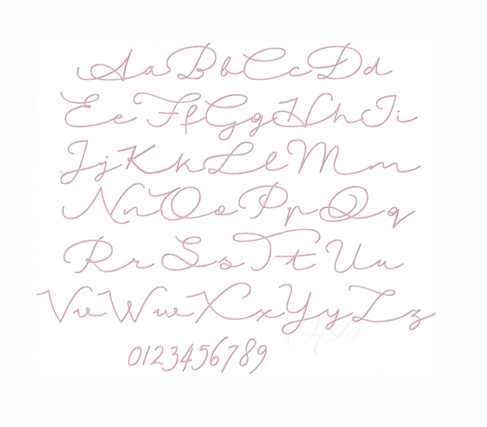 August Script Satin Embroidery Font