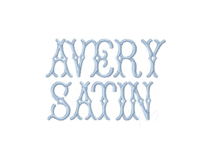 Avery Satin Fishtail Embroidery Font Package