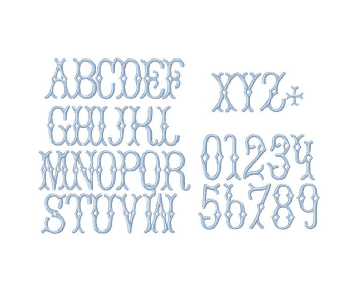 Avery Satin Fishtail Embroidery Font Package