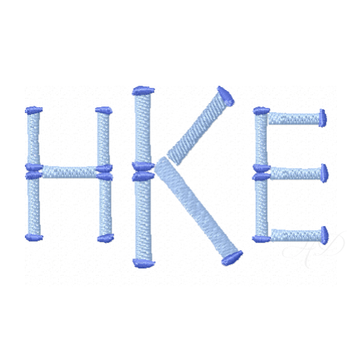 Bamboo Fill Small Embroidery Font design for unique crafts