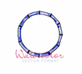 Bamboo Monogram Ring Watercolor PNG SVG PDF Vector