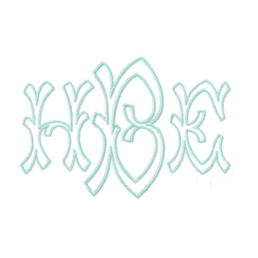 Bamboo Open Satin Ribbed Embroidery Font Small