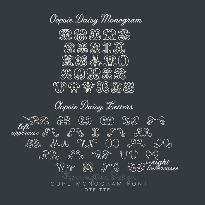 Baroque Monogram Oopsie Daisy Desktop & Web FONT
