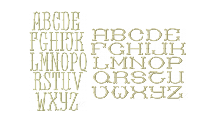Barrett Satin Stitch Embroidery Font