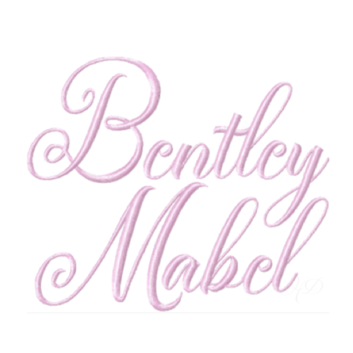 Bentley Mabel Script Embroidery Font 4x4 for DIY customization
