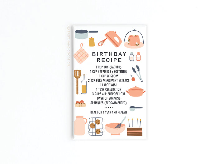 Birthday Recipe Refrigerator Magnet