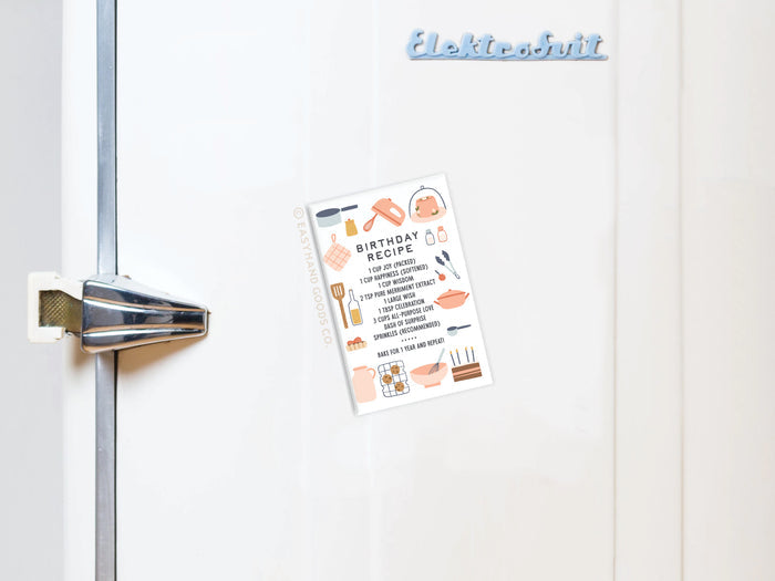 Birthday Recipe Refrigerator Magnet