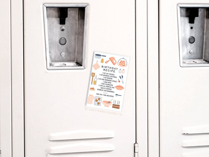 Birthday Recipe Refrigerator Magnet