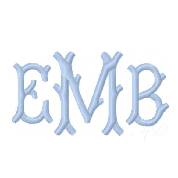 Blair Satin Small Embroidery Font for monogramming projects