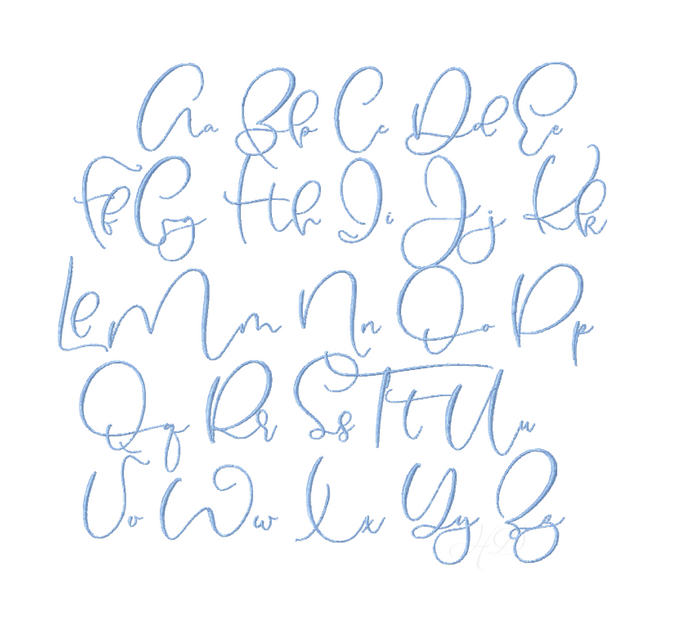 Blakely Script Embroidery Font - 6 Sizes