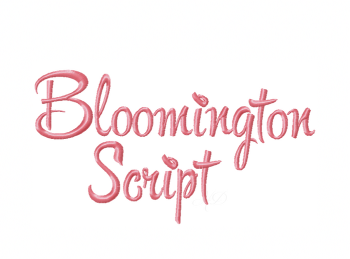Bloomington Script Bold 4x4 Satin Embroidery Package for unique crafting