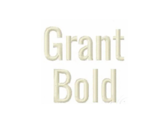 Bold Grant Satin Embroidery Font for crafters