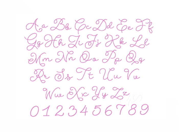 Bonnie Martha Satin Embroidery Font Package Small