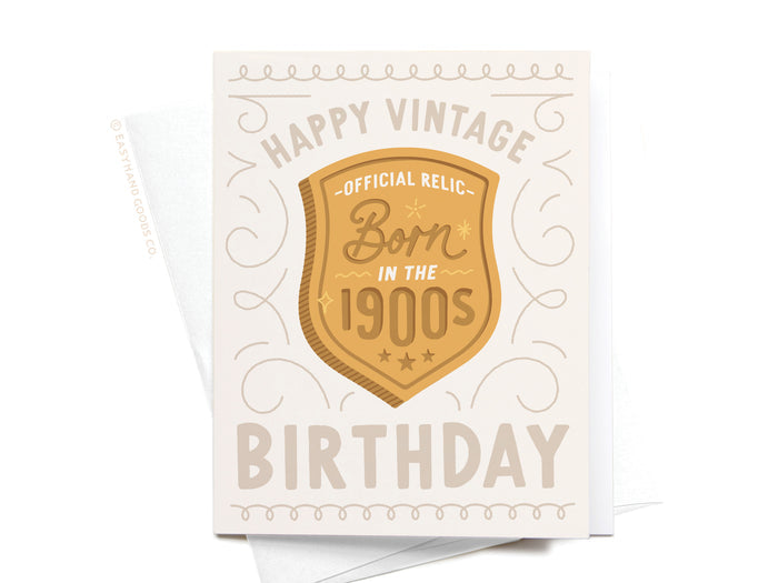 Born in the 1900s Vintage Birthday Greeting Card - Onderkast Studio