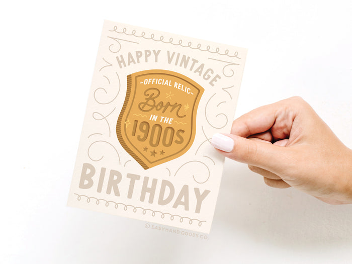 Born in the 1900s Vintage Birthday Greeting Card - Onderkast Studio