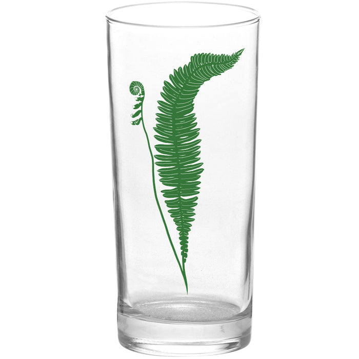 Botanical Fern Tall Green Collins Glass - Botanical Series