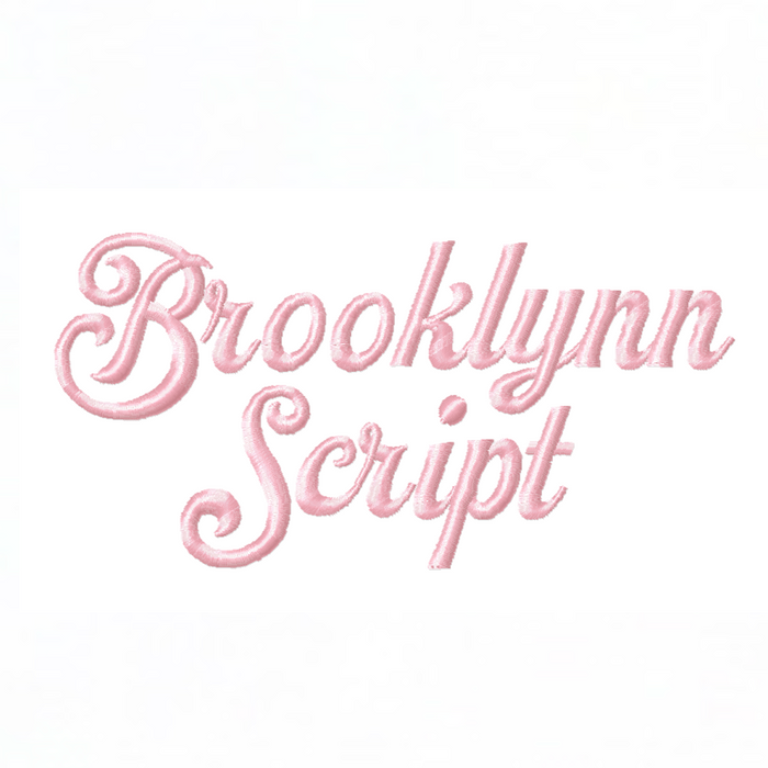 Brooklynn Script Satin Embroidery Font Package for embroidery machine monogramming