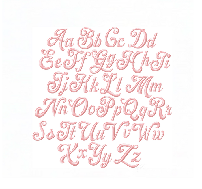 Brooklynn Script Satin Embroidery Font Package