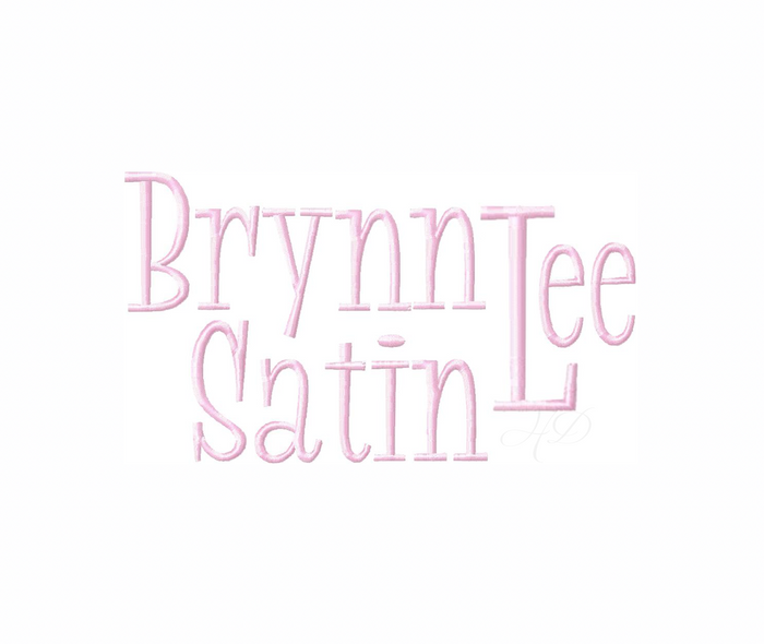 Brynn Lee Satin Stitch 4x4 Font Package for Embroidery