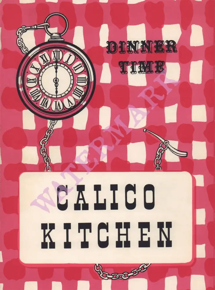 Calico Kitchen, USA 1959 Menu Art