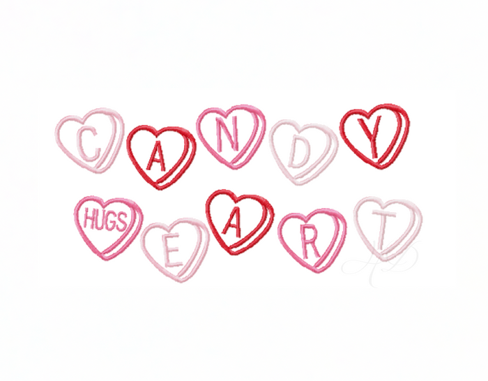 Candy Heart Font Satin 4x4