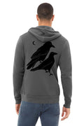 Celestial Raven Ultra Soft Zip-Up Hoodie - Unisex Asphalt