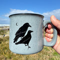 Celestial Ravens Grey 15oz Ceramic Campfire Mug