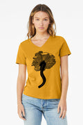 Chanterelle *Limited Edition* T-Shirt - Ladies Cut Women's Mustard 100% Cotton V-Neck Tee