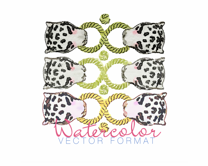 Cheetah Link Watercolor PDF PNG SVG Vector