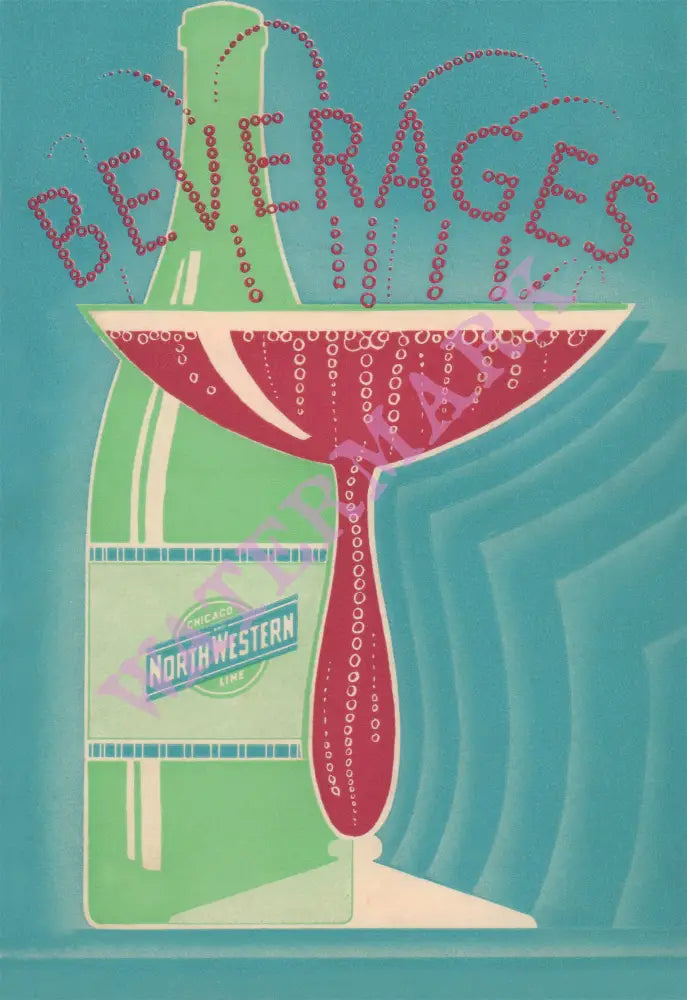 Chicago & North Western Line, 1930s Menu Art