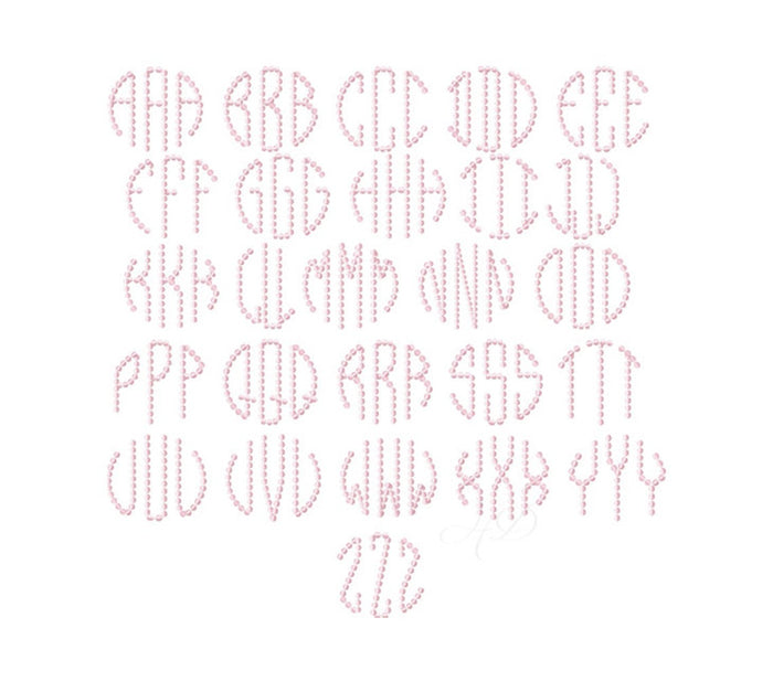 Circle Dot Mastercircle Monogram Embroidery Font