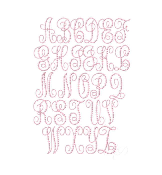 Classic Dot Monogram Embroidery Font Package