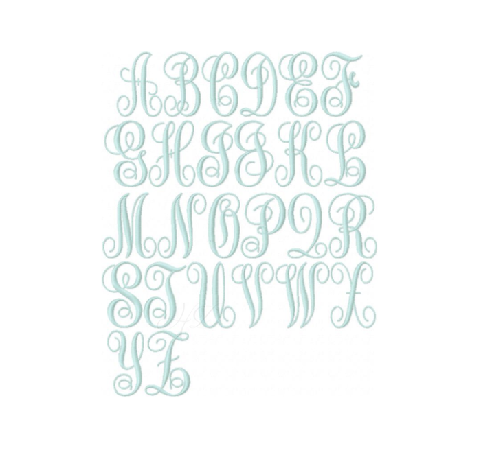 Classic Monogram Vine Embroidery Font