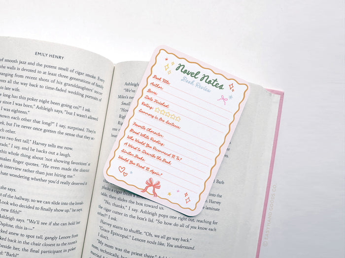 Coquette Novel Notes Book Review Card Set - Onderkast Studio
