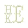 Cowboy Fishtail Satin Embroidery Font for Monograms