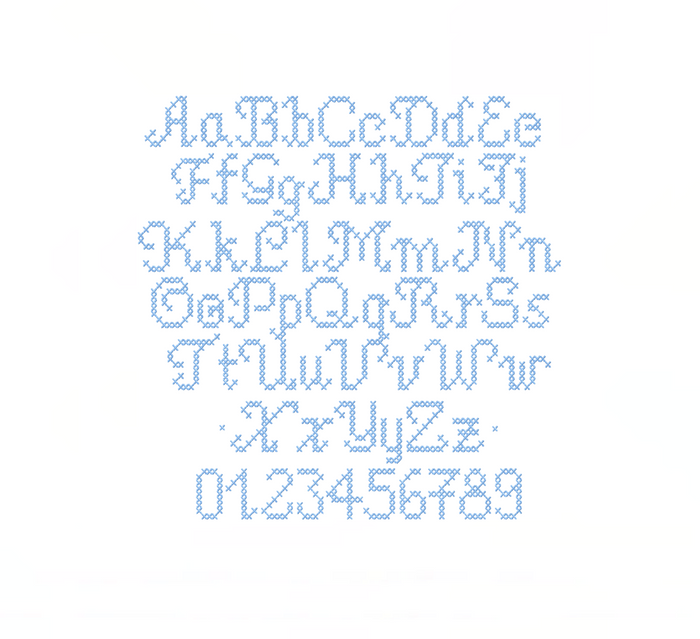 Cross Stitch Script Satin Embroidery Font